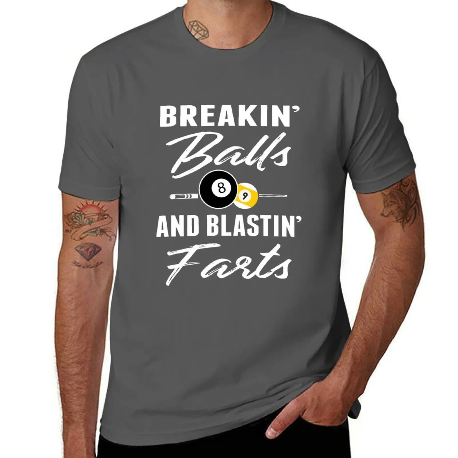 And Player Pool Farts Billiards Balls Blastin' Breakin' Funny Gift T-Shirt Casual Basic Short Sleeve T-Shirt