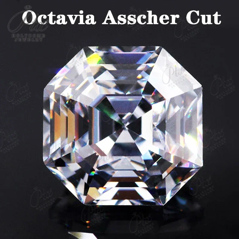 White D Colorless Sparkle Brilliant Handmade Royal Asscher Cut Moissanite Stone For Engagement Ring Jewelry Make Loose Gemstones