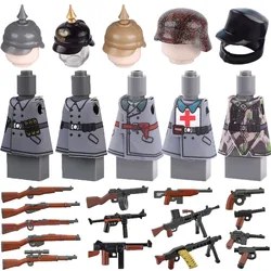 WW2 German Soviet Soldiers Figure Building Blocks Gun Helmet Coat Anti-tank Grenade Accessories Gift Toys Kids Bricks Model J106