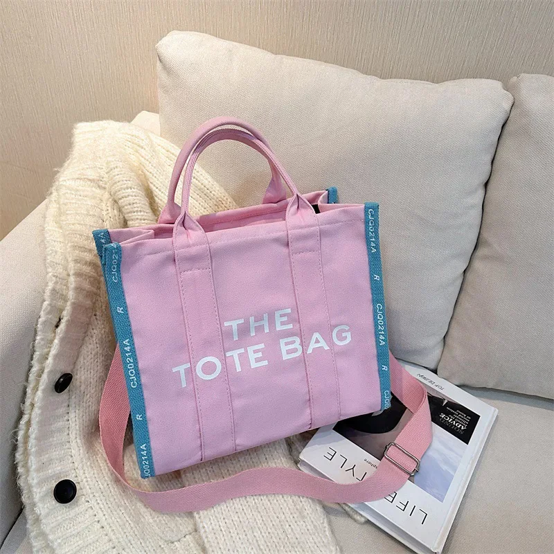 Tote Bag Women Large Capacity 2024 Winter Simple Letter Commuter Slant Cross Woman Bag Niche Design Canvas Mom Bag