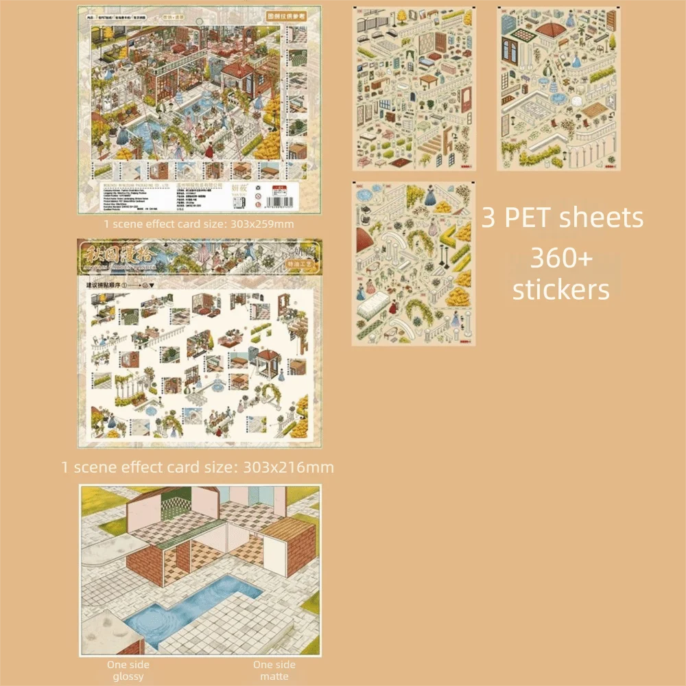 New DIY Oil Painting Street Scene Sticker Waterproof Large Size 3D Street View Stickers Self Adhesive Decorative Stickers