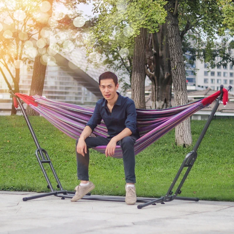 Hamaca portátil plegable para acampar al aire libre con soporte