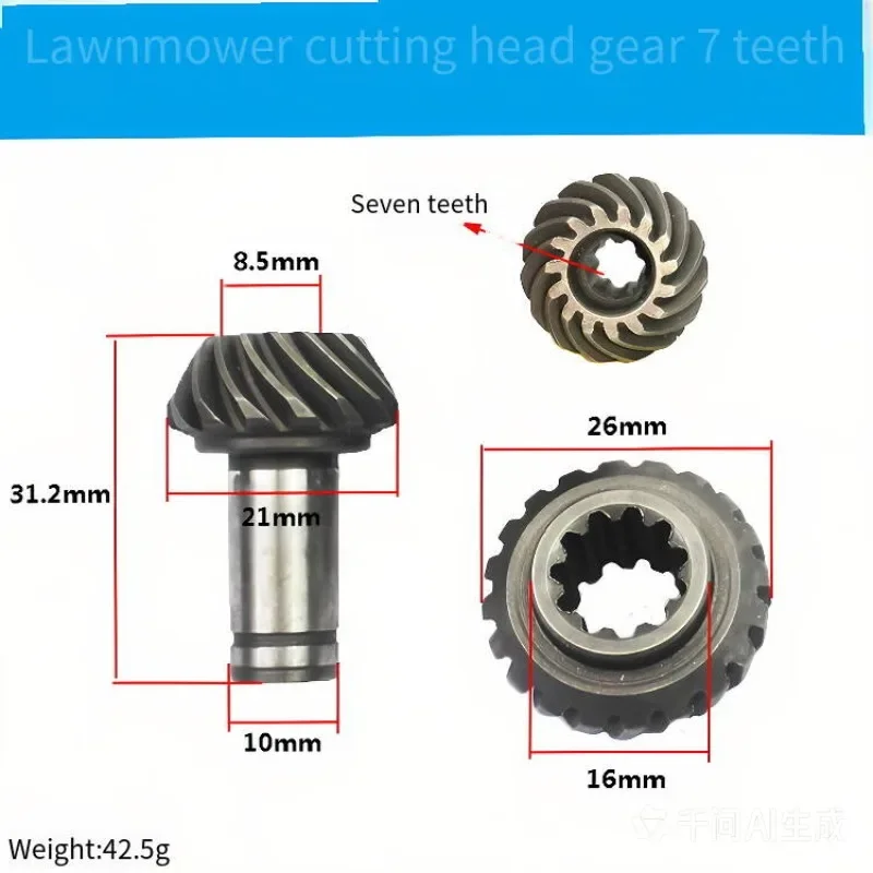 Lawn Mower, Brush Cutter, Harvester, Lawn Mower, Working Head of Lawn Mower, Gear Box Cutter Head, 7 Teeth and 9 Gear Fittings.