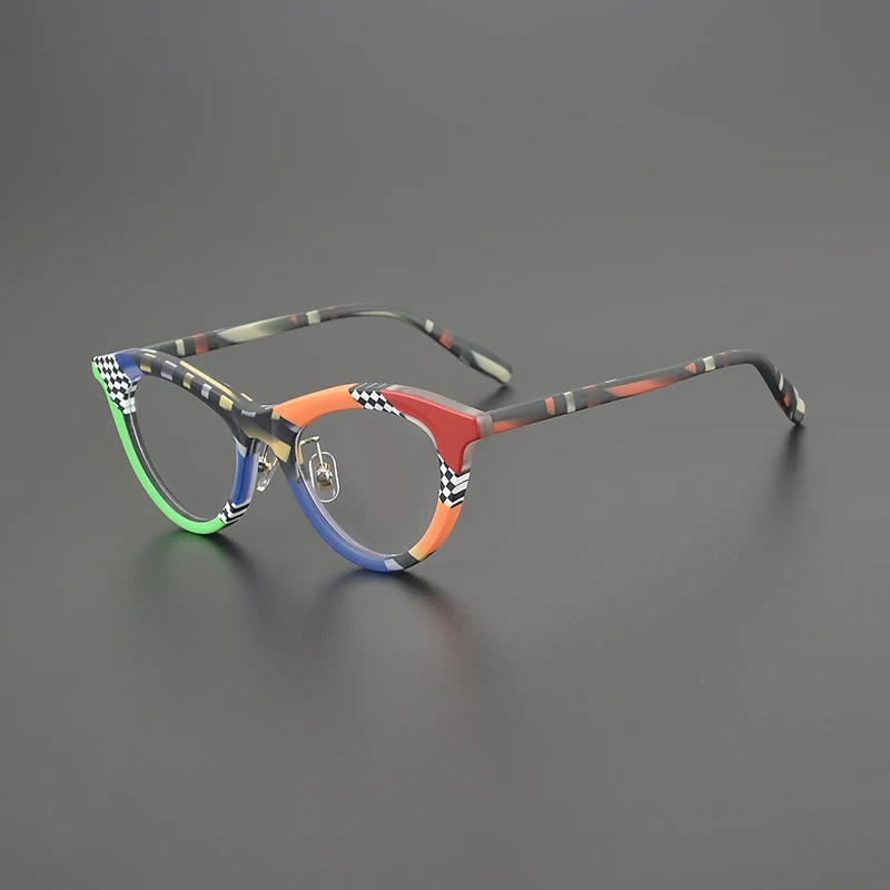

2025 New Fashion Colorful Cat Eye Acetate Glasses Frames for Women Myopia Reading Eyeglasses Custom Prescription Optical Eyewear