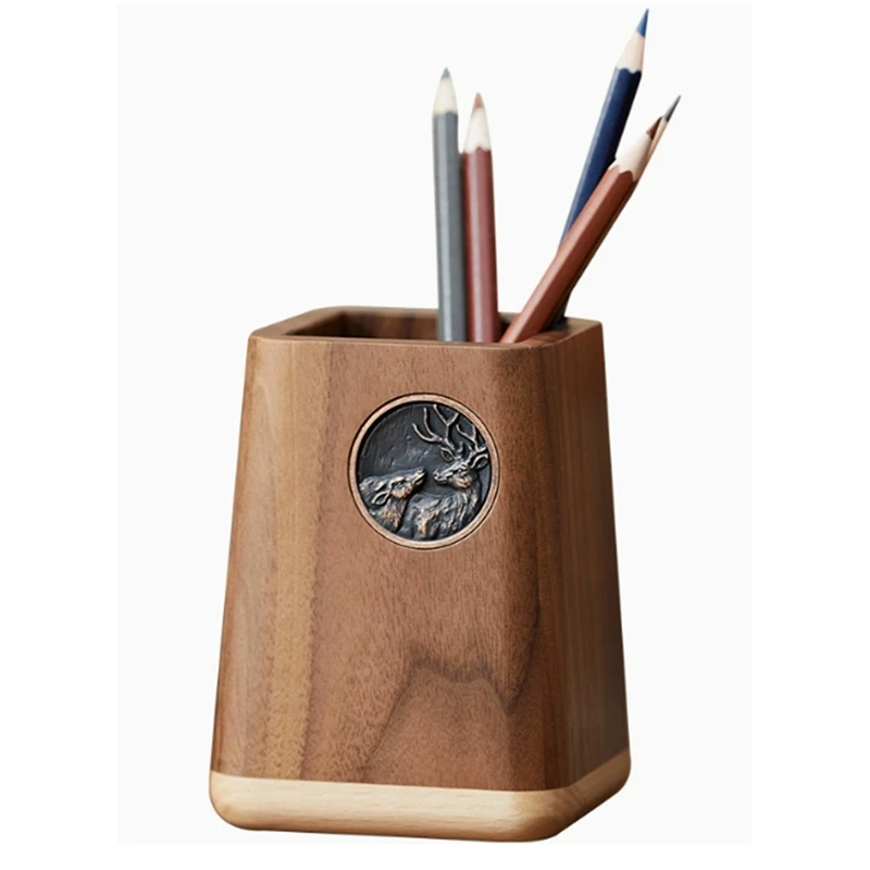 Walnut Pen Holder Black Walnut Wood Tissue Box Cover Living Room Decoration Desktop Storage