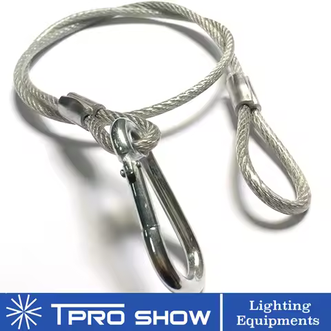 10pcs Stage Lighting Safety Rope Cable Truss Beam Moving Head LED Par DJ Machine Protection 3mm Steel Wire Silver 70cm Length