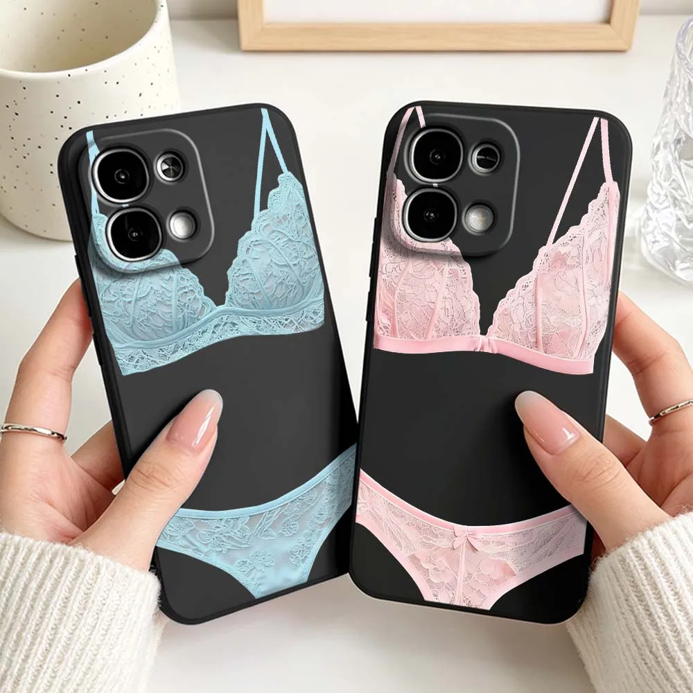 Luxury Lace Lingerie For OPPO A9 A31 A53 A5 A6 A80 A60 A40 A98 A96 A94 A76 A54 A55 A56 A74 A73 Pro 5G Black Phone Case