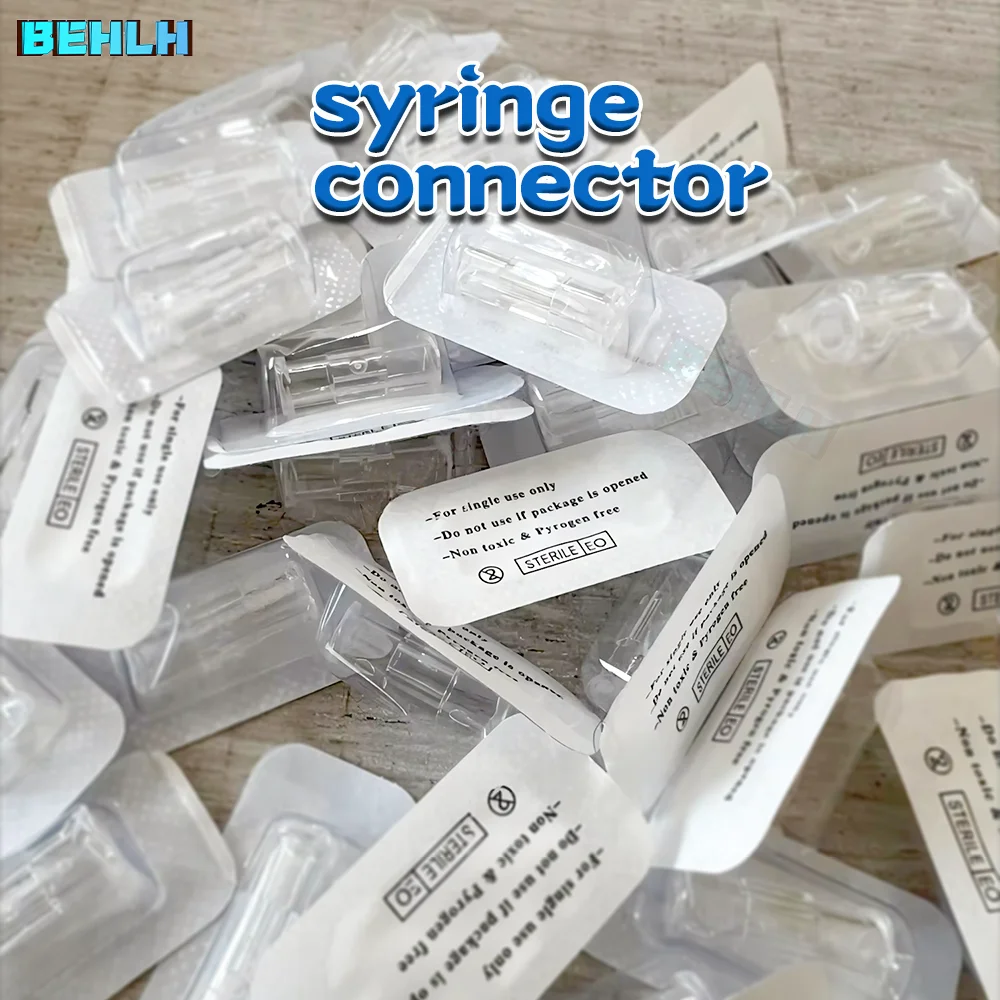 Leak Proof Double Helix Medical Sterile Luer Lock Adapter 10-100PCS Transparent Plastic Syringe Connector