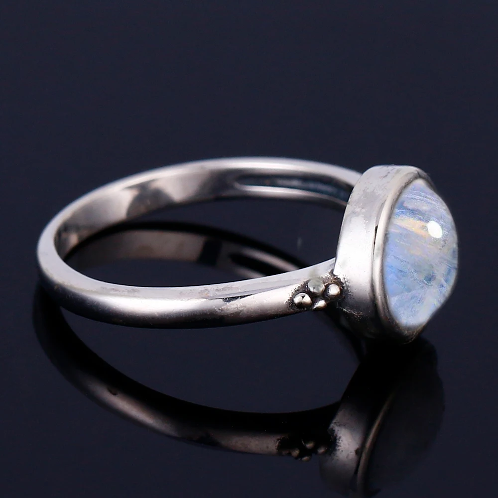 Nasiya Elegant Simple Moonstone Rings For Women Silver Moonstone Jewelry Anillos Wedding Anniversary Engagement Gifts