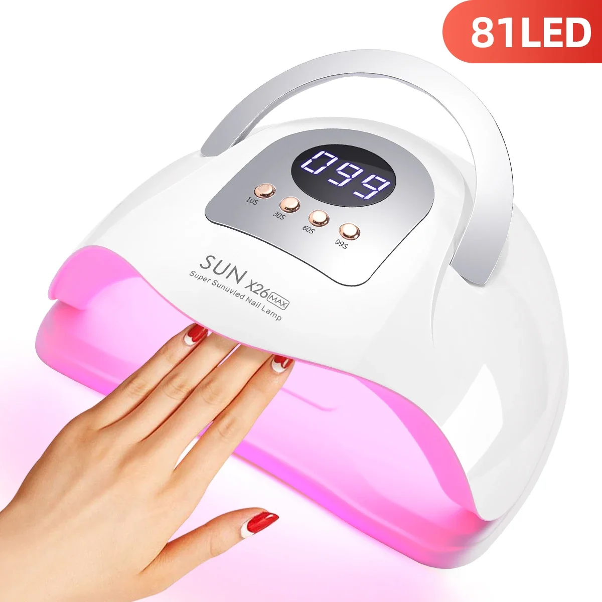 Lámpara LED UV de gran potencia de 380W para manicura, máquina secadora de Gel 81LEDS con pantalla táctil LCD grande, secador de uñas inteligente profesional