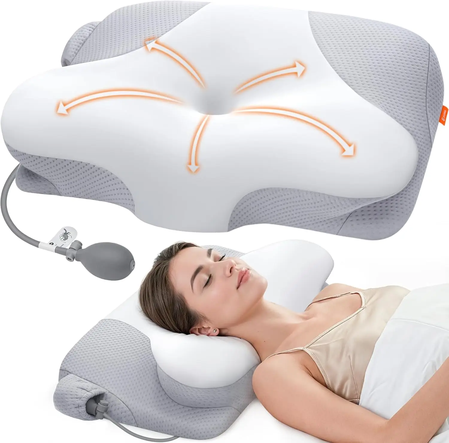 Suporte ajustável para dormir, travesseiro ergonômico de espuma viscoelástica, suporte de pescoço para costas, laterais e estômago