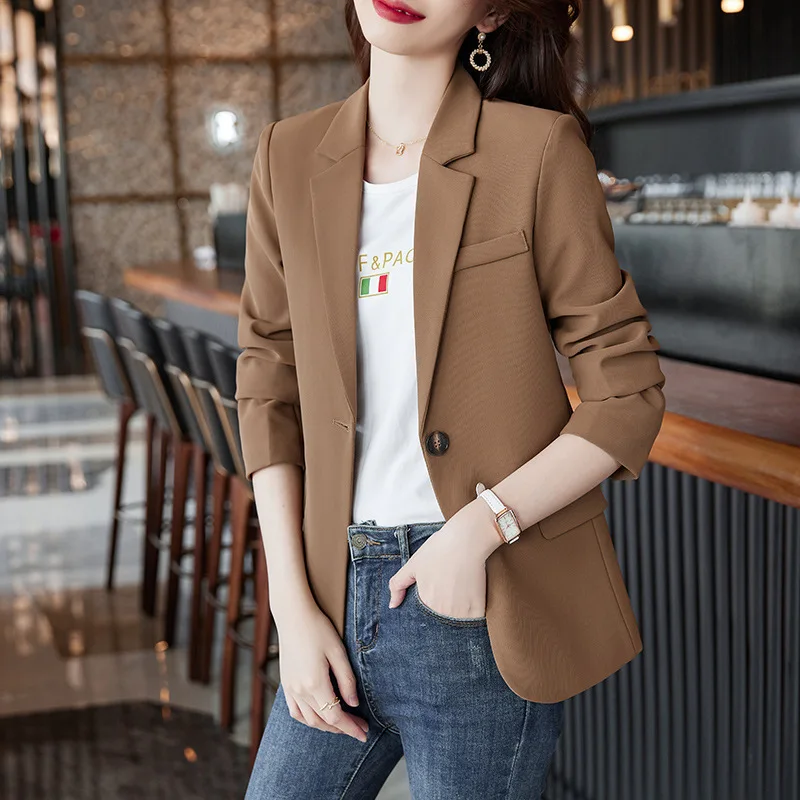 Cotton Women Suit Blazer 1 Piece Jacket Female Spring Office Lady Business Work Wear Fashion Girl Coat Formal Prom Dress