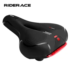 RIDERACE Bicycle Saddle With Tail Light Big Butt Cycling Cushion Hollow MTB Bike Front Seat Mat Shock Absorber Wide Comfortable