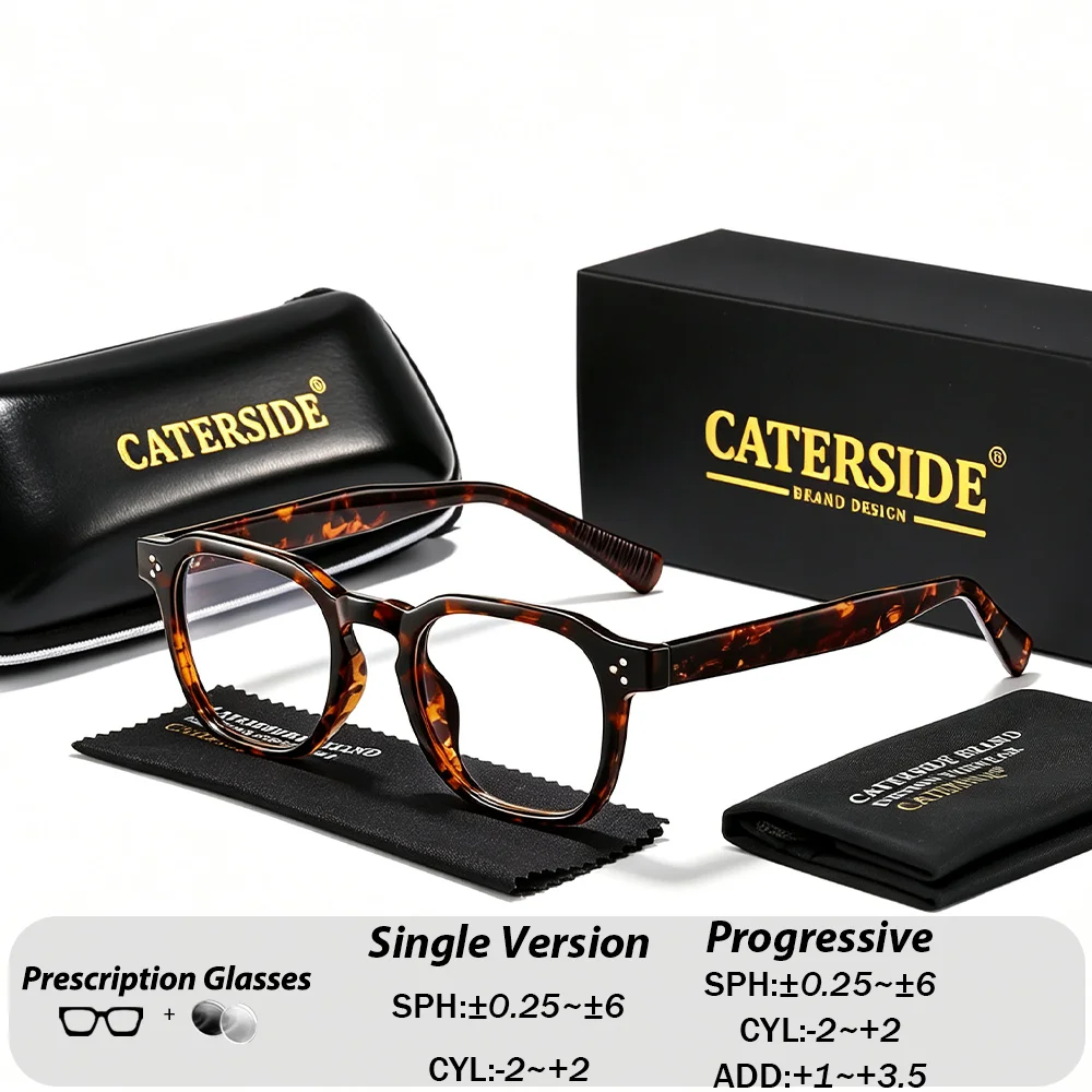 CATERSIDE Men Practical Prescription Glasses High Quality TR90 Square Optical Glasses  Women Office Reading Protection Eyewear