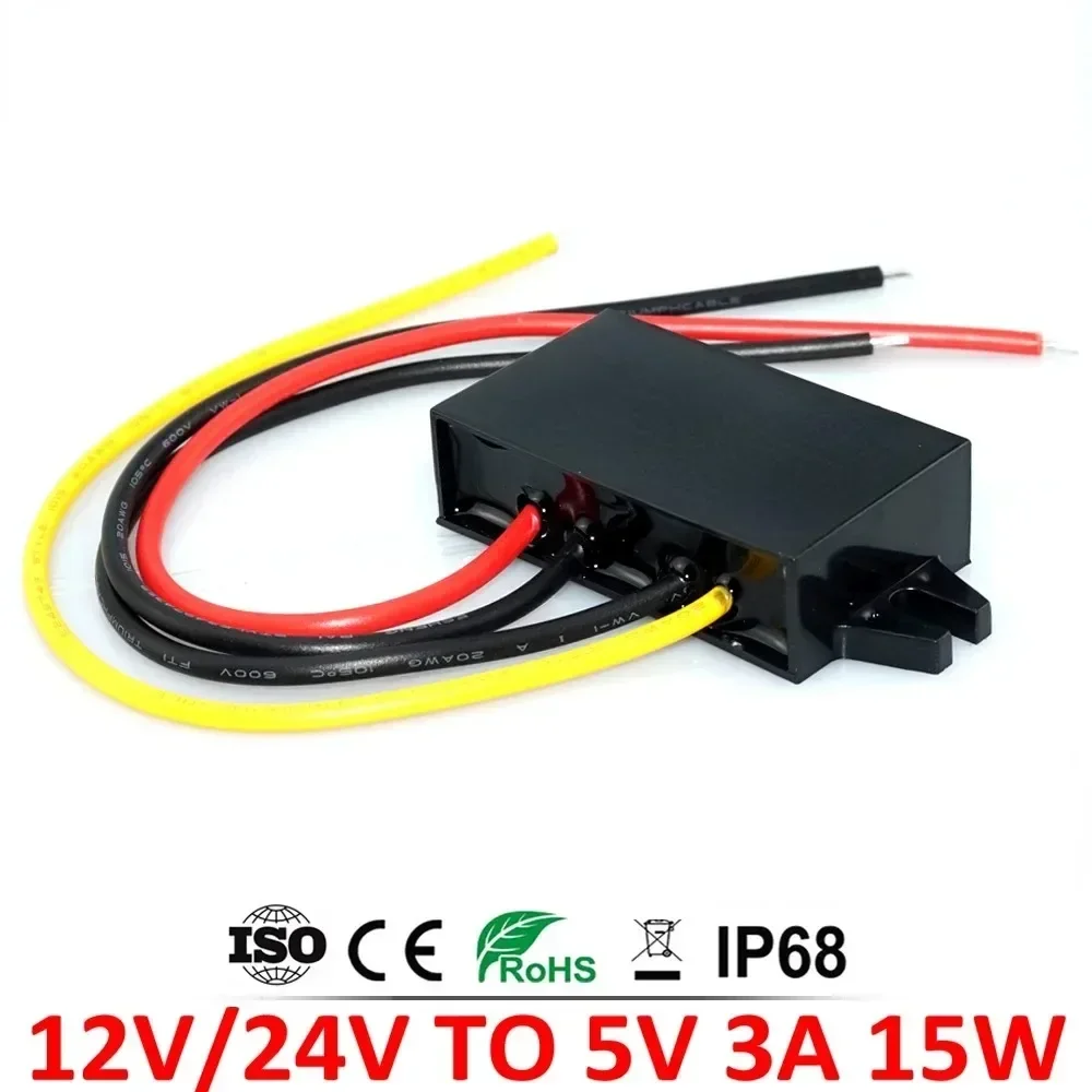 12V 24V to 5V 10A 5A 3A Regulator Step Down DC DC Converter LED Power Supply 24V 12Volt Buck to 5 Volt 8-36V Buck to 5V for Cars