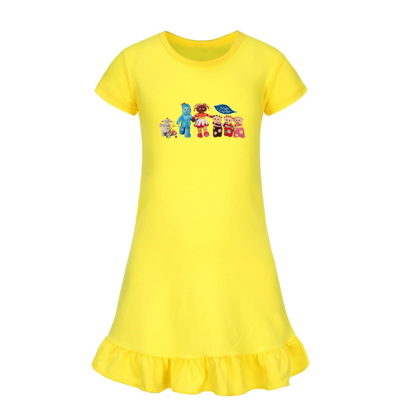 Early Education in The Night Garden vestido Kids Summer Casual Dresses Baby Girls Straight Home Nightgowns Children Sleepwear