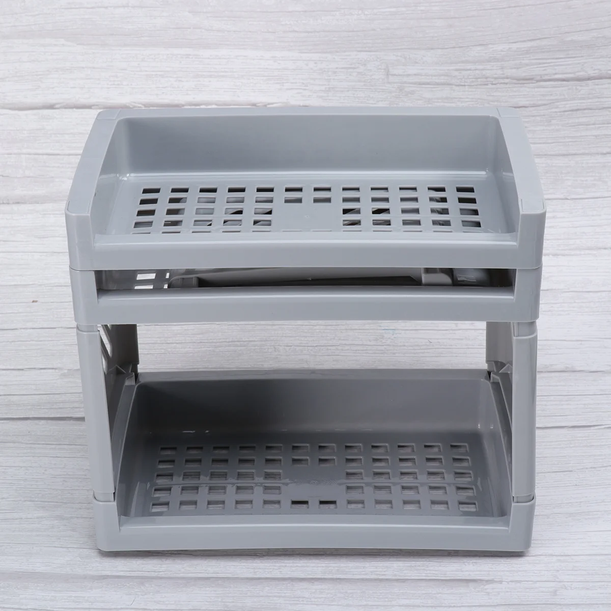 Caja organizadora de escritorio multicapa, contenedor de almacenamiento para lápiz labial, delineador de ojos, pincel aplicador de esmalte de uñas, paleta