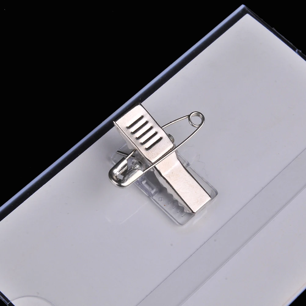 

50pcs Name Badge Holder PVC ID Tag Clip Lightweight Serrated Alligator Staff Badge Buckle for Office Medical School