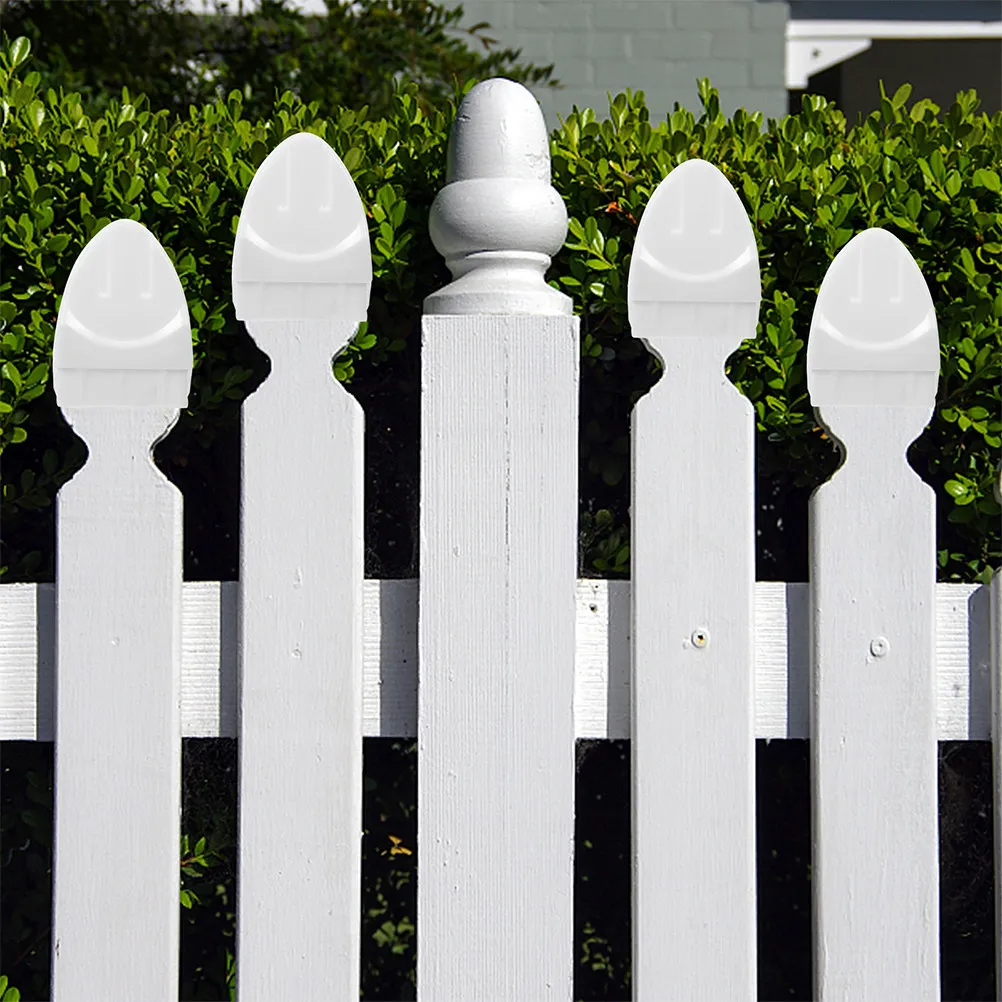 20Pcs 2.08x1.57in White Plastic Fence Post Caps Pyramid Style Weatherproof Railing Post Tops for Outdoor Deck Guardrail Stair