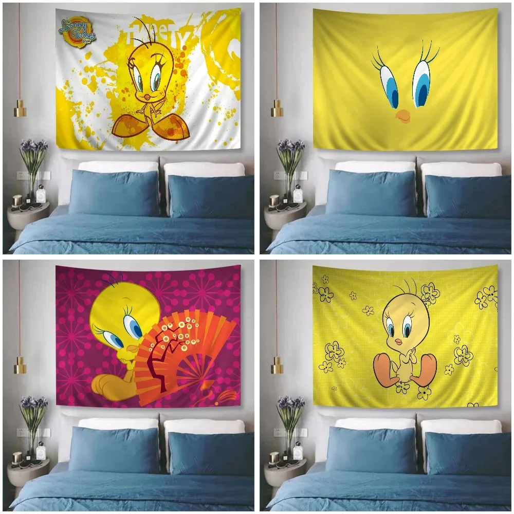 Looney Tunes T-Tweety Bird Colorful Tapestry Wall Hanging Bohemian Wall Tapestries Mandala Wall Art Decor