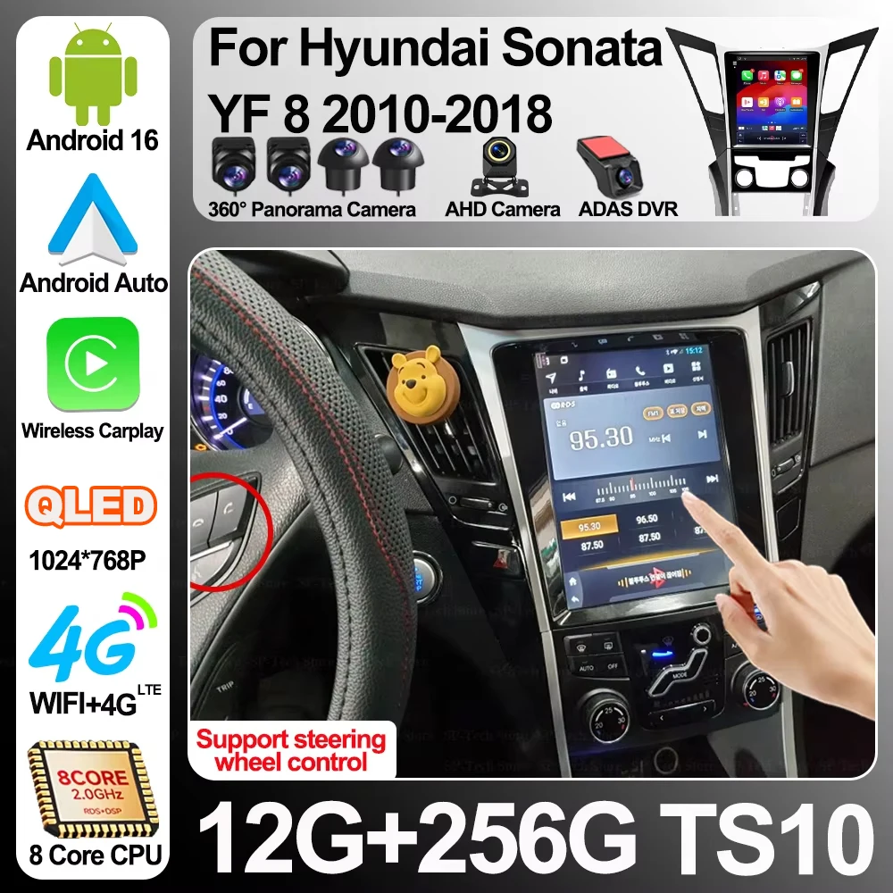 9.7 Inch Android 16 For Hyundai Sonata Yf 8 2010-2018 Car Radio Carplay Auto Multimedia Android 2din Navigation Screen 5g Wifi