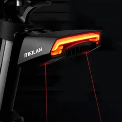 Meilan X5 Smart Brake Bicycle Rear Taillight Bike Remote Wireless Light Turn Signal LED Beam USB Chargeable Cycling Tail Light