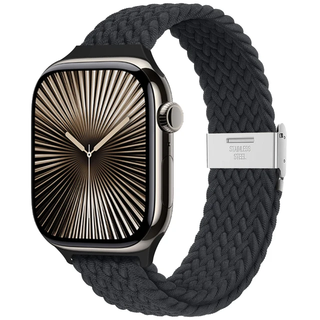 Armband für Apple Watch 46mm 45mm 44mm 49mm 40mm 41mm 42mm Geflochtenes Schlaufenarmband iWatch Serie 12 11 10 8 9 7 SE Ultra