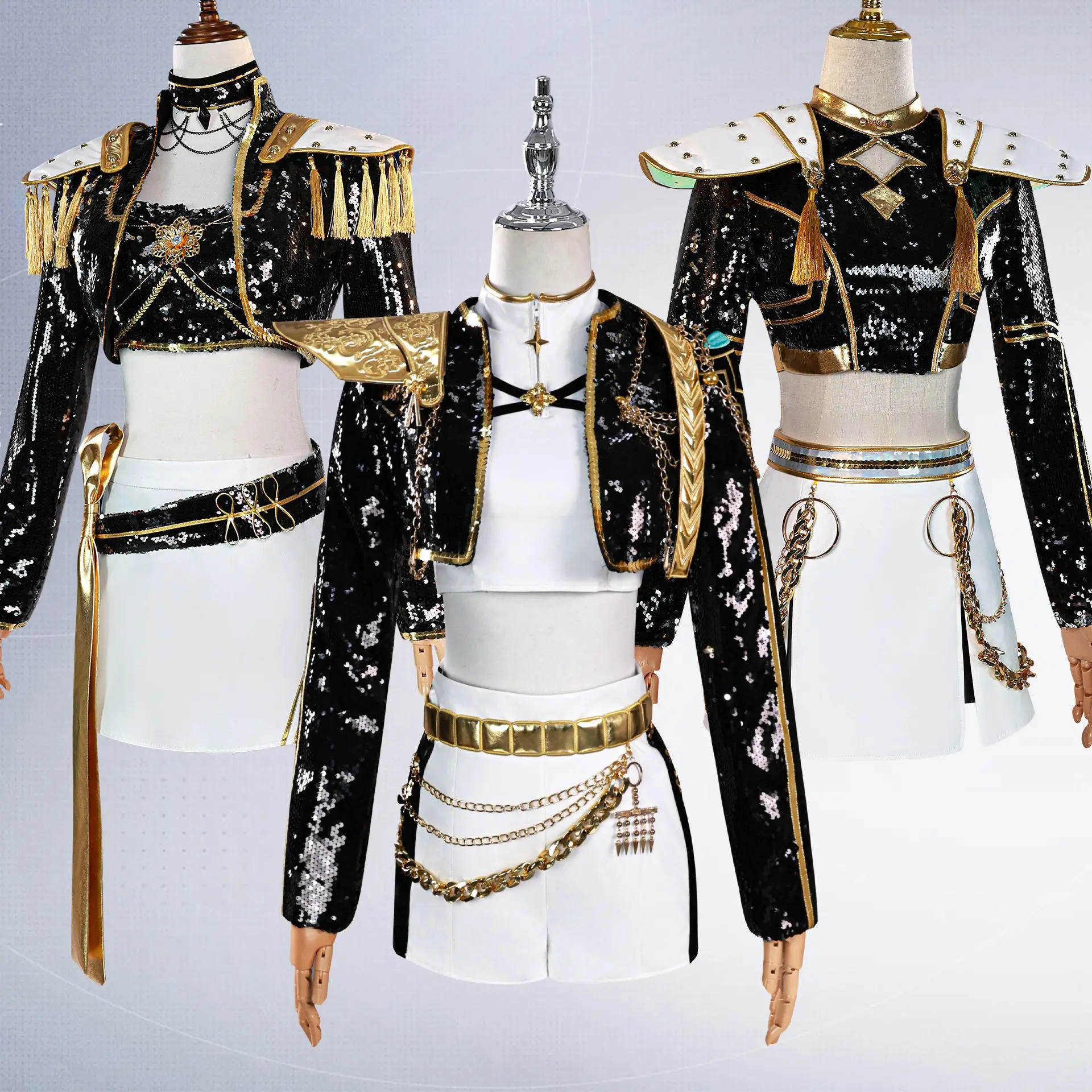 

KPop Demon Hunters Movie Zoey Rumi And Mira Cosplay With The Punk Black Singing Clothes Three Characters Cosplay Costume All Set