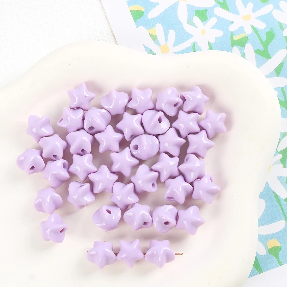 

10Pcs Multicolour Star Acrylic Beads For Jewelry Making Loose Spacer Beads DIY Bracelet Necklace Earrings 2mm Hole Beads