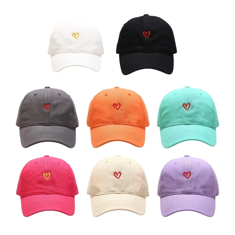 400A Outdoor Sport Cap with Embroidery Heart Adjustable Women Sunproof Baseball Hat