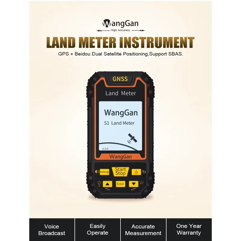 S1 Portable GPS Survey Meter with GLONASS SBAS BeiDou Support 2.4 Inch Screen for Land Measurement and Mountain Surveying