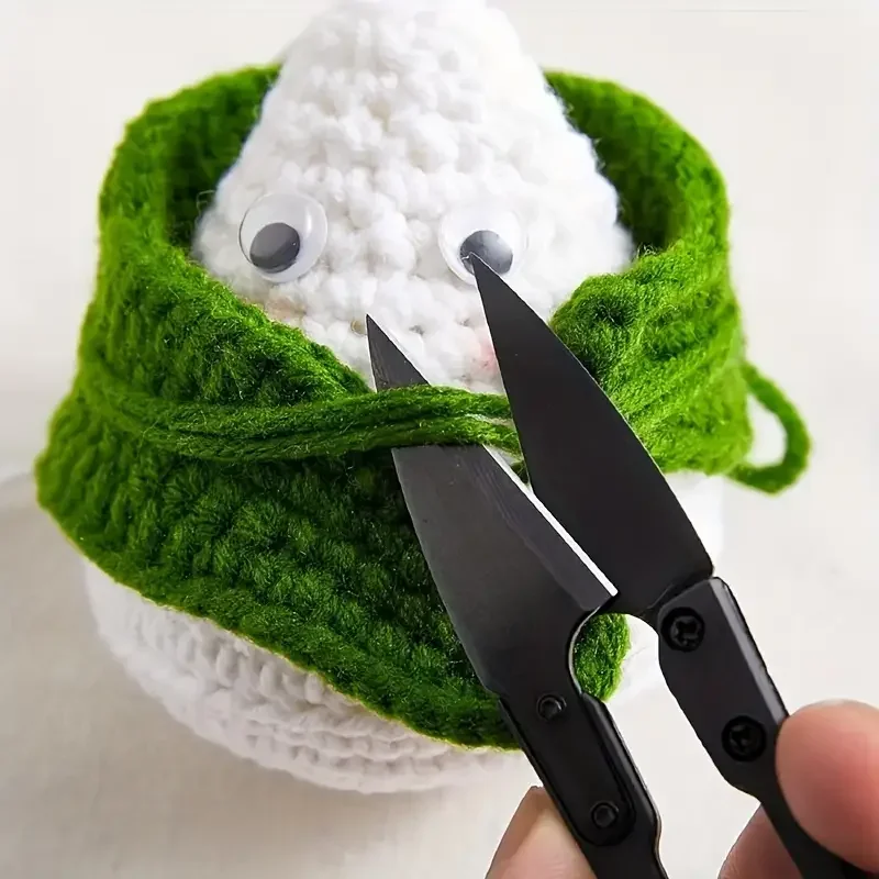 Tijeras elásticas en forma de U de acero inoxidable, tijeras de coser de hilo de aguja para ropa de acero al carbono negro, 2 uds.