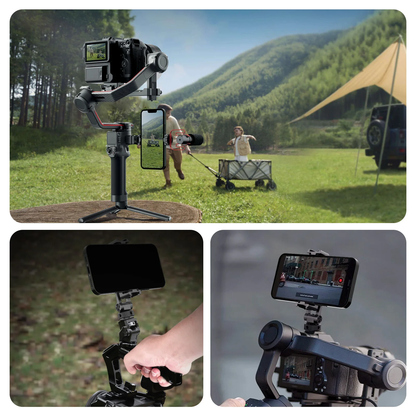 Imagem -02 - Neewer-metal Telefone Tripé Mount com Cold Shoe Mount Braçadeira Nato para Dji Rs4 Rs3 Pro Rs2 Rsc2 Gimbal Estabilizador Iphone 15