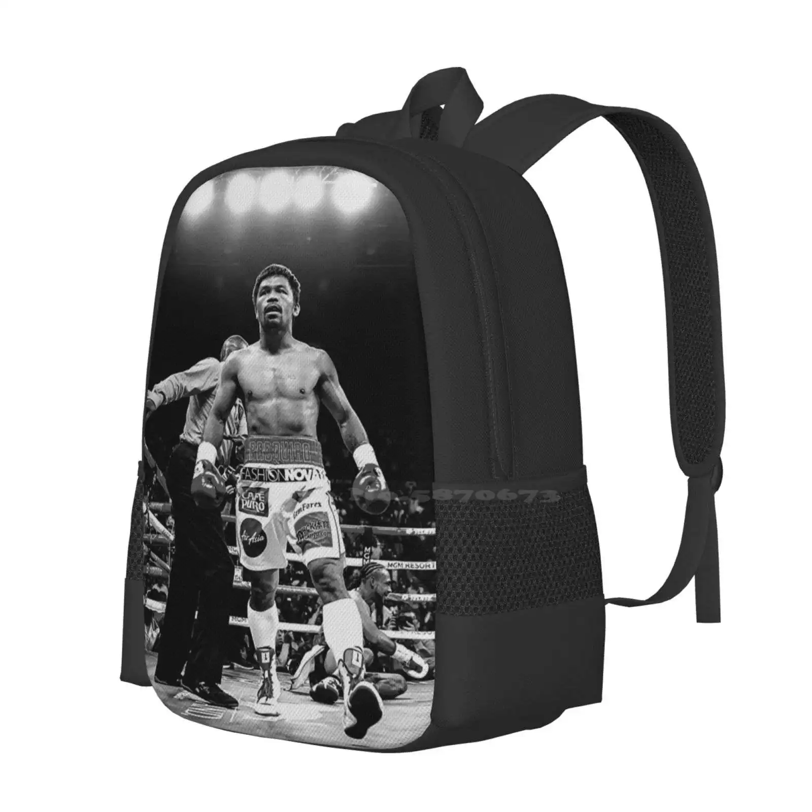 Wbc Super Featherweight Champion Manny Pacquiao Hot Sale Schoolbag Backpack Fashion Bags World Champion Boxing Fighter Senator