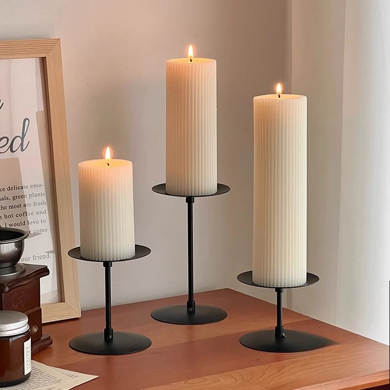 

Black Modern Candle Holders Wedding Metal Centre Nordic Living Room Candle Holder Vintage Chandelier Bougeoir Decorations
