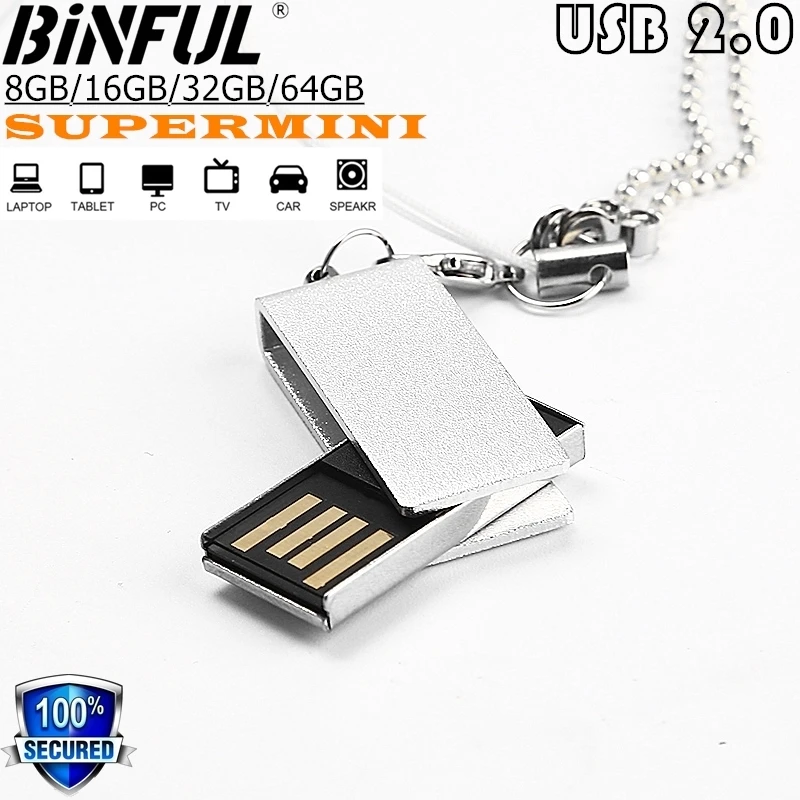 

100% Full Capacity Mini Usb Flash Drive 64GB 32G 16G 8G Pen Drive 4GB High Speed Memory Stick U Disk 64G Metal rotation Pendrive