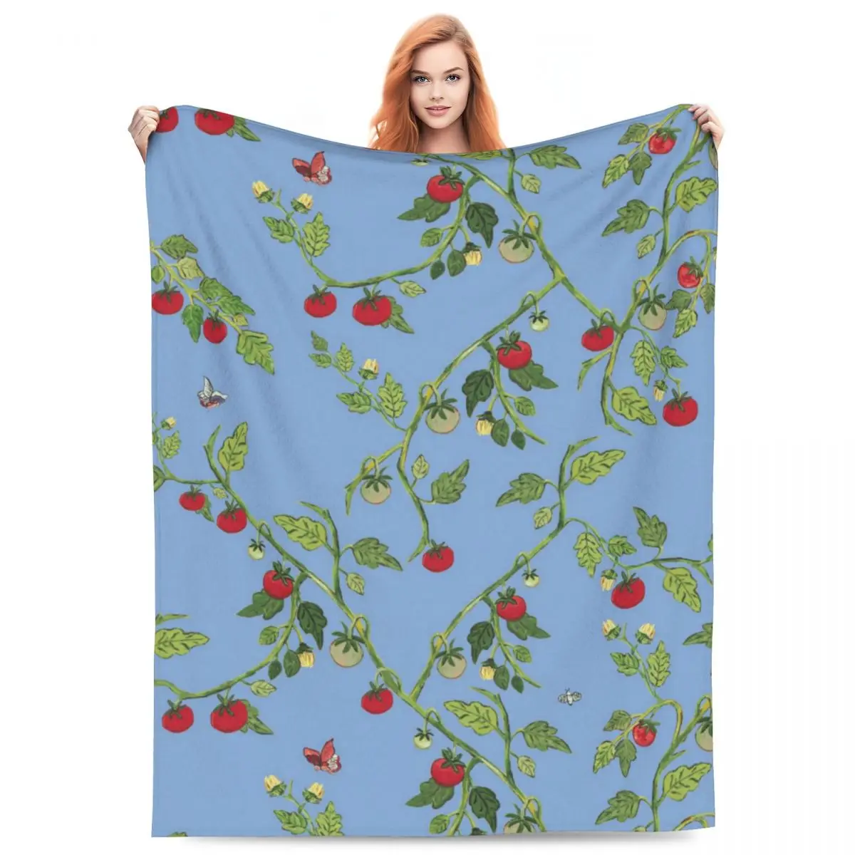 Custom William Morris Pattern Fruits Blanket Soft Fleece Autumn Warm Flannel Throw Blankets for Sofa Car Bedroom Quilt