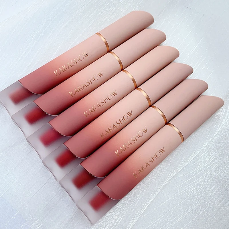 

6 Colors Matte Lipstick Cream Lip Glaze Vivid Colour Non-stick Cup Long Lasting Lip Glosses Lip Makeup Cosmetics For Women