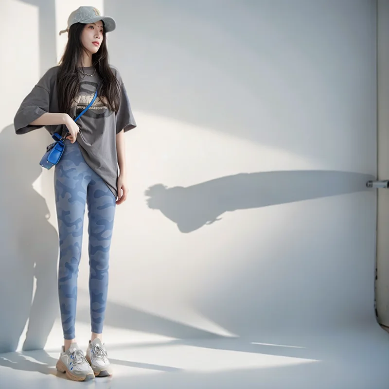 Leggings für Damen, gerippt, seitlich geschnitten, rutschfest, Bodybuilding, Dreiviertel-Mittelkalb, Anthrazit, Flusen, Schnürung, Polar-Beflockung, Club, sexy