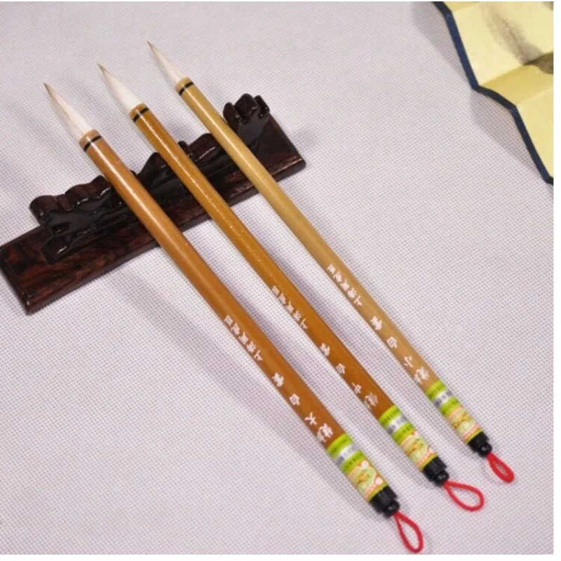 Jiajian Baiyun Woolen Hair Calligraphy Brush Woolen Mixed Hair Regular Script Writing Brush Chinese Painting Coloring Brush Pen