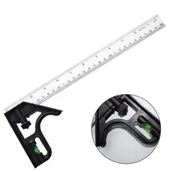 Square Angle Ruler Measuring Tools Set Kit Stainless Steel Aluminium Durable Adjustable Combination Spirit Level