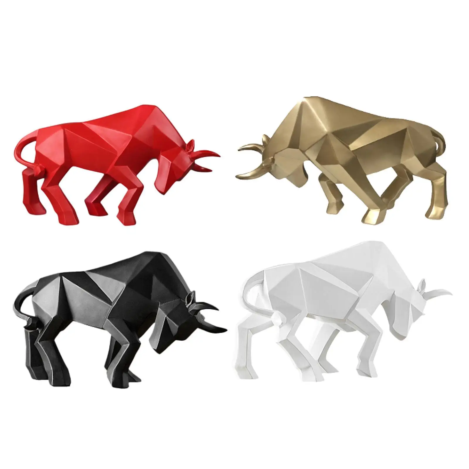 

Bull Statue Art Modern Miniature Abstract Figurine for Tabletop Office Shelf