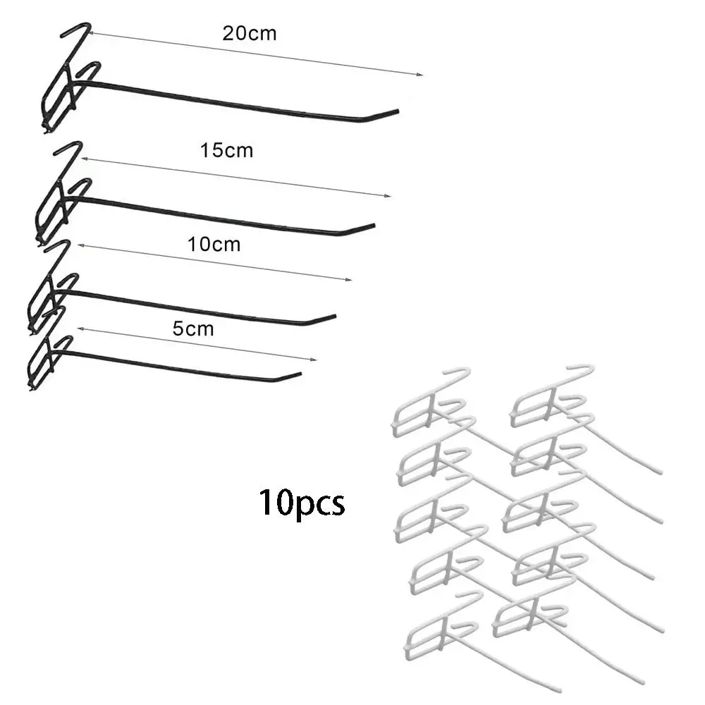 10 szt. Wieszaki na Panel siatka wielokrotnego użytku metalowe odporne na zużycie hak przechowywanie zdejmowane uniwersalne haki do przechowywania