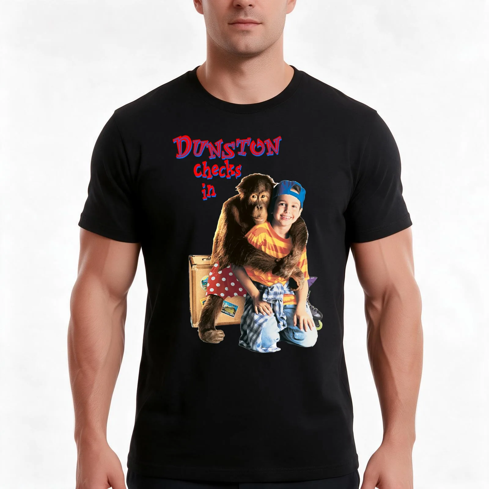 1996 Dunston Checks In T-Shirt, Summer Casual Cotton Tee, Oversized Streetwear Tops, Vintage Graphic Print, Unisex Men Women