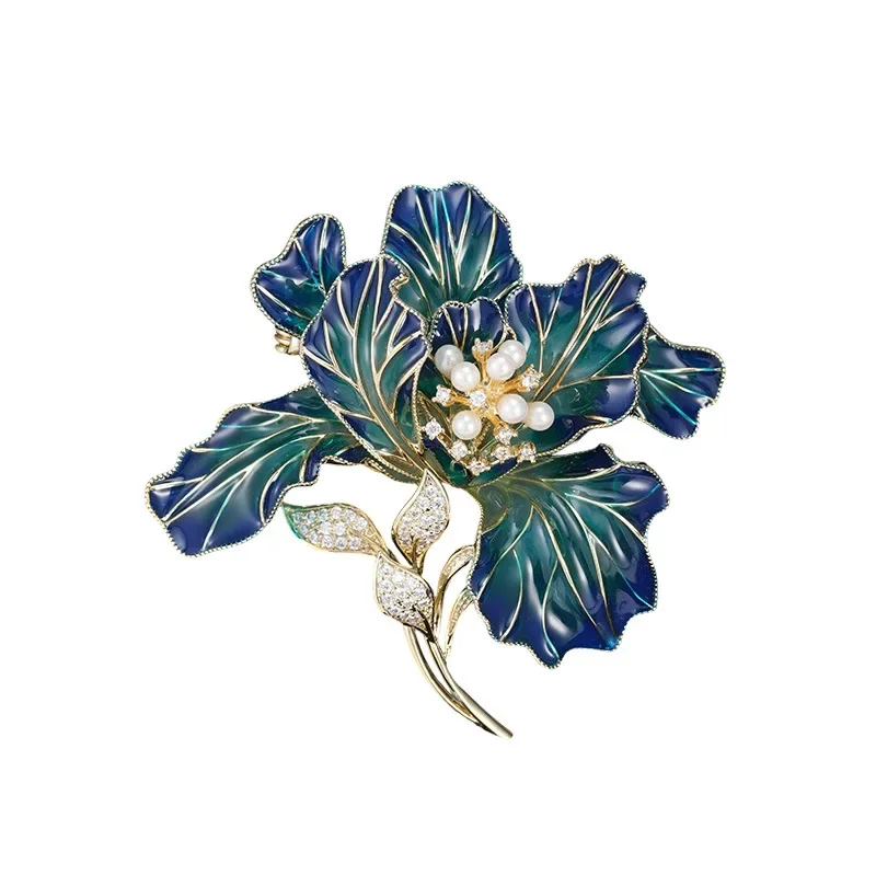 Новинка 2025 года, изысканная брошь цветущего процветания с цветком для женщин, роскошное пальто Cheongsam с цветком пиона, аксессуар-брошь