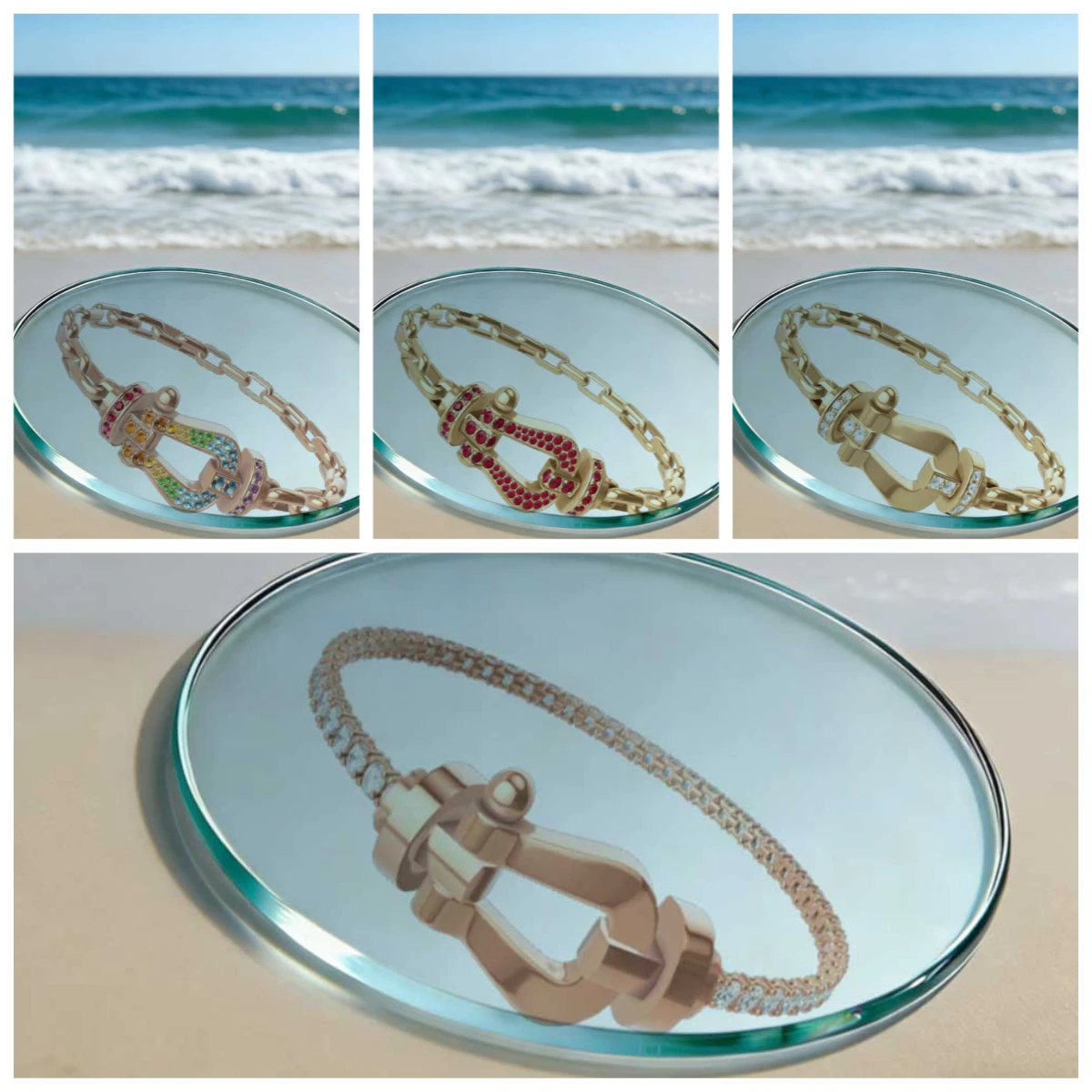 

Large-sized titanium steel rope zirconium for women's daily wear and party use, an exquisite gift