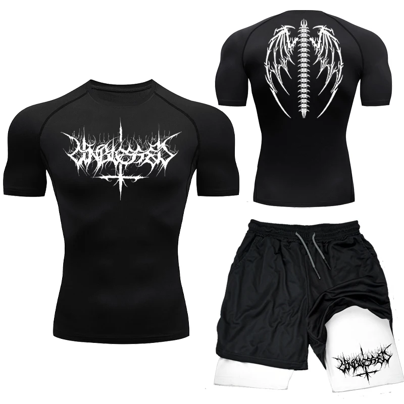 Camiseta de compresión para hombre con estampado de Anime, camisetas deportivas de secado rápido para gimnasio, camisetas interiores atléticas para Fitness, camisetas elásticas, camiseta de verano para hombre