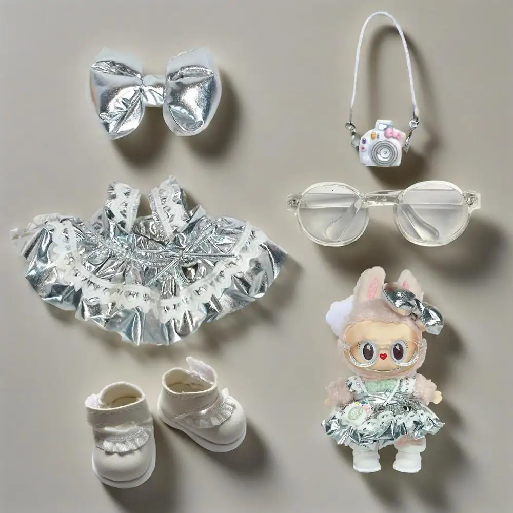 17cm Mini Plush Doll'S Clothes Outfit Accessories for Korea Kpop Exo Labubu Idol Butterfly Princess Dress Clothing Gift