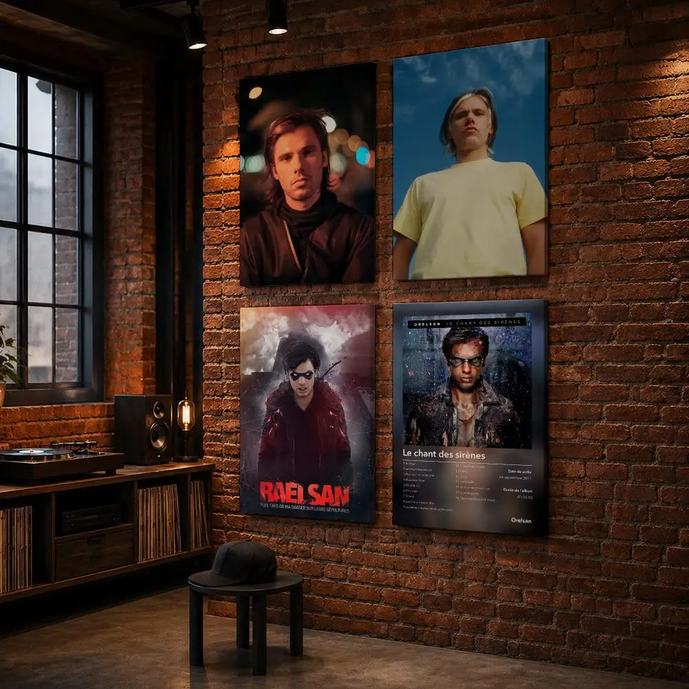 Rapper O-Orelsan Rapper Album Framed Wall Painting Wood Framed Wall Art Print For Bedroom Living Room Hallway Office Home Decor