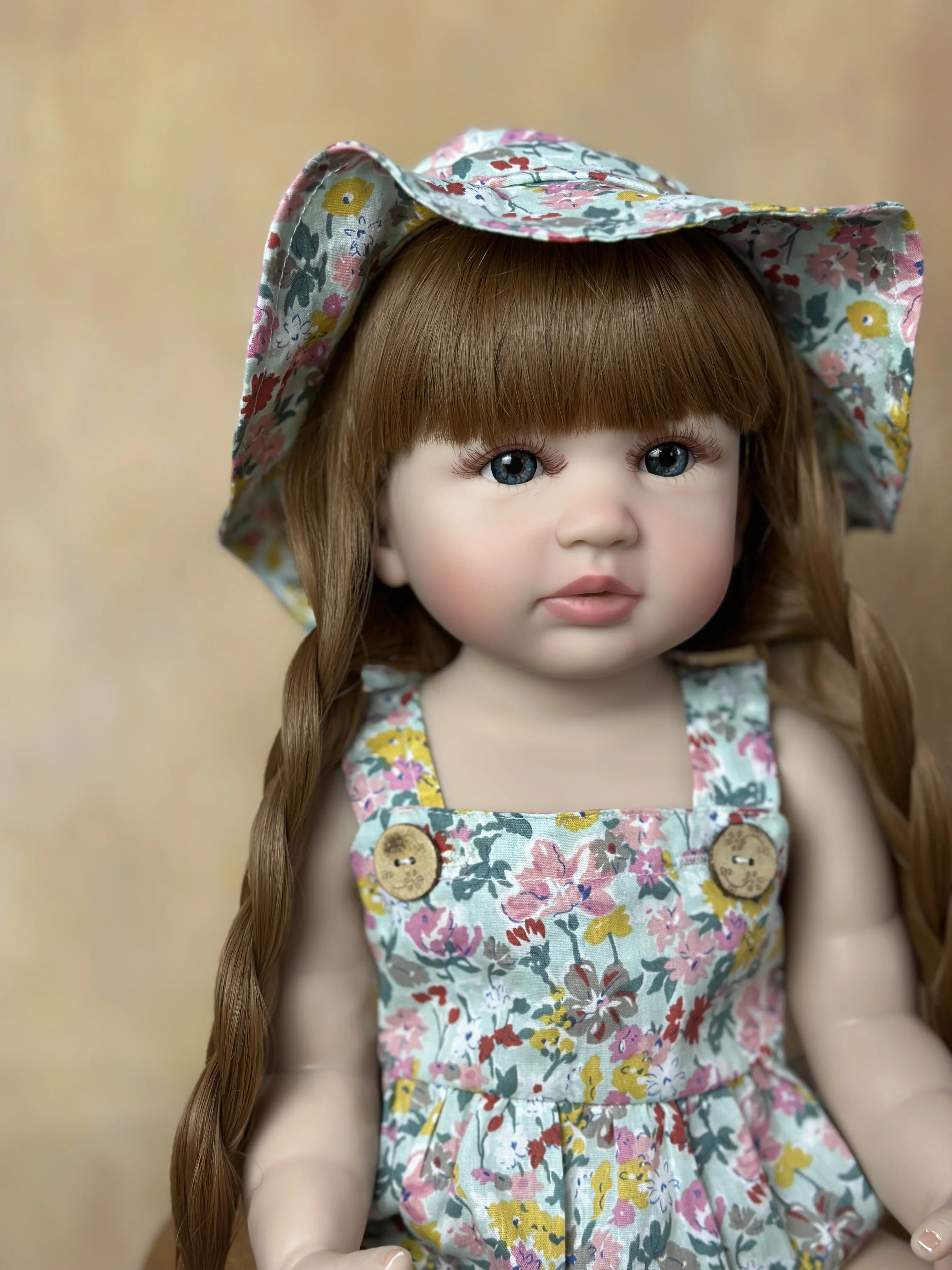 Bzdoll Levensechte 55Cm Reborn Babypop Met Volledig Siliconen Lichaam 22Inch Levend Pasgeboren Bebe Schattig Verkleed Speelgoed Meisje Verjaardagscadeau